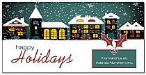 Christmas Snowy Winter  Village Cards  8" x 4" w-envelope