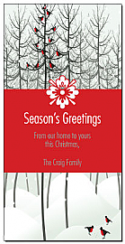 Caroling Christmas Birds Cards  4" x 8" w-envelope