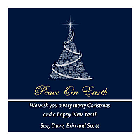 Christmas Tree Small Square Label