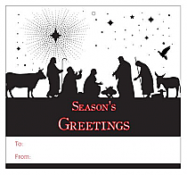 Big Square Scene Nativity To From Christmas Hang Tag