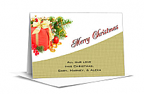 Christmas Corner Mistletoe Present Cards  7.875" x 5.50"  w-envelope