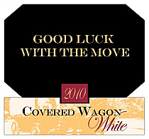 Covered Wagon Rectangle Wine Label 3.5x3.25