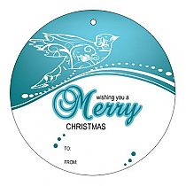 Circle Swirl Dove To From Christmas Hang Tag