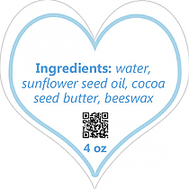 Pure Text Heart Bath Body Labels