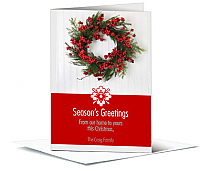 Red Christmas Berries Cards  5.50" x 7.875"  w-envelope 