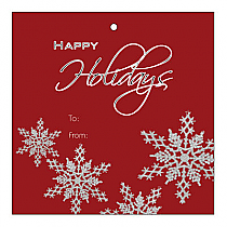 Square Snowflaces Christmas To From Hang Tag