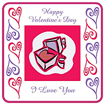 Hearts Clipart Square Valentine Coasters