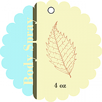 Restful Scalloped Bath Body Favor Tags