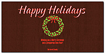 Christmas Red and Green Decorated Wreath Cards  8" x 4" w-envelope