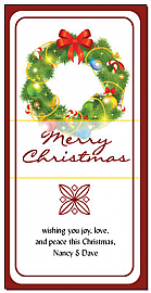 Christmas Wreath with Large Bow Cards 4" x 8" w-envelope 