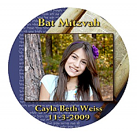 Torah Big Circle Bat Mitzvah Label