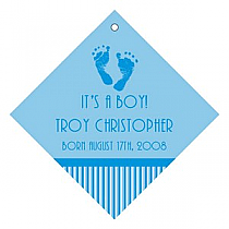 Footprints Baby Diamond Favor Tag