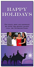 Christmas Card w-Envelope 4" x 8" Nativity Desert family style