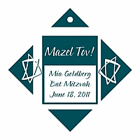 3-Star Diamond Bat Mitzvah Favor Tag