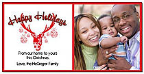 Christmas Two Reindeer Under Mistletoe Prancing Reindeer Cards with photo 8" x 4" w-envelope 