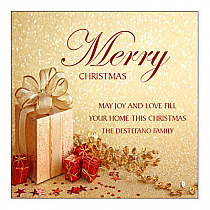 Small Square Small Present Ribbon Christmas Labels