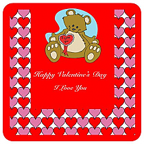 Hearts Galore Square Valentine Coasters