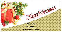 Christmas Corner Mistletoe Present Cards  8" x 4" w-envelope