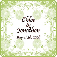 Square Modern Lime Wedding Coaster