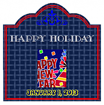 Happy Holidays New Year Square Labels