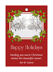 Holly Jolly Vertical Rectangle Hang Tag