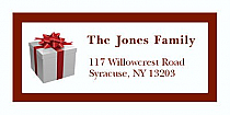 Red Strip Present Christmas Address Labels 2" x .875"