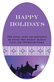 Vertical Oval Wise Man To From Christmas Labels