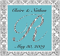 Silhouette Square Wedding Labels