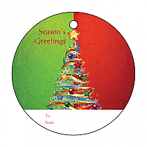 Two Tone Christmas Tree Big Circle To From Hang Tag