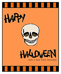 Striped Border Halloween Big Rectangle Labels 3.25x4