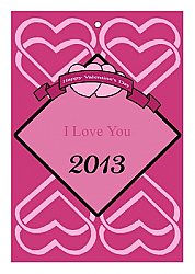 Heart Banner Valentine Vertical Rectangle Favor Tag 1.875x2.75