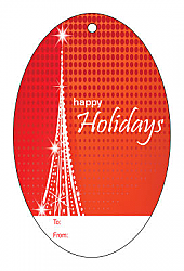 Vector Christmas Tree Vertical Oval To From Hang Tag