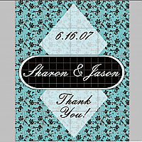 Floral Vertical Big Rectangle Wedding Labels