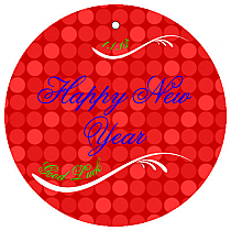 Happy New Year Circle Hang Tags 2x2