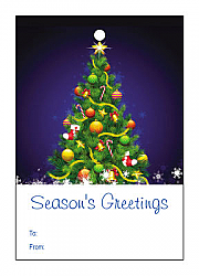 Decorated Christmas Tree Vertical Rectangle To From Hang Tag