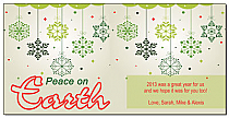 Christmas Peaceful Snowflake Ornaments Card 8" x 4" w-Envelope 