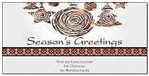 Christmas Metallic Seasons Greetings Ornaments Card 8" x 4" w-Envelope