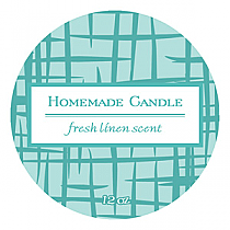 Fresh Linen Big Candle Round Labels