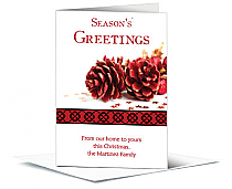 Christmas Pinecone Berries Cards  5.50" x 7.875"  w-envelope