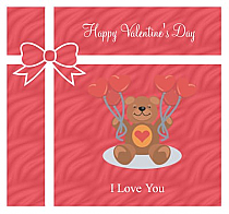 Present Valentine Big Square Labels 3.5x3.25