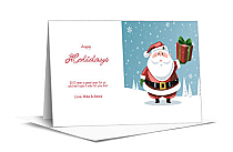 Christmas Card w-Envelope 8" x 4" Santa Claus and Sleight Great Year Business style 