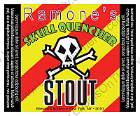 Skull Square Text Yellow Beer Labels