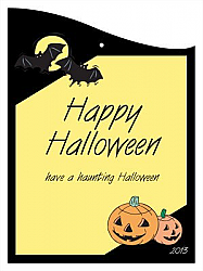 Corner Clipart Halloween Curved Wine Favor Tag 2.75x3.75