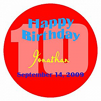 Circle Flag Birthday Label 2x2