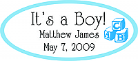 ABC Baby Big Oval Shower Labels