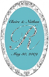 Silhouette Vertical Oval Wedding Labels