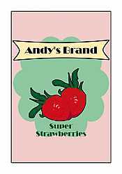 Your Brand Strawberry Large Rectangle Food & Craft Label