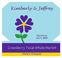 Love Flower Square Wine Label 3.5x3.25