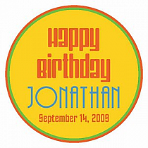 Circle Hippie Birthday Label