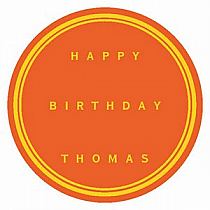 Circle Simple Border Birthday Label